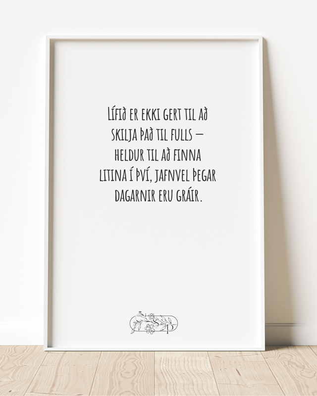 Lífið er ekki gert til að  skilja það til fulls