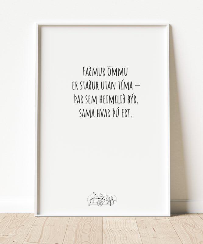 Faðmur ömmu er staður utan tíma -